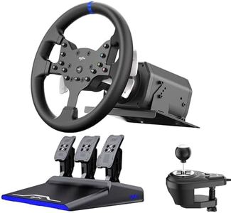 PXN-V99 PC Steering wheel, 3nm force feedback Racing wheel, 270/900° Dismantle, with Hall magnetic induction pedal, 6+1 gear shift rod steering wheel for PS4/PS3/ Xbox One/Series X/S/PC(7/8/10/11）