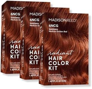 Madison Reed Radiant Hair Color Kit, Medium Amaretto Red for 100% Gray Coverage, Ammonia-Free, 6NCG Sardinia Red, Permanent Hair Dye, Pack of 3