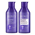 REDKEN Blondage Color Depositing Purple Shampoo and Conditioner Set For Blonde Hair, Hair Toner, For Blonde & Color Treated Hair, Neutralizes Brassy Tones In Blonde Hair, Citric Acid, 2 x 300 ML