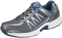 Orthofeet Men's Orthopedic Gray Knit Sprint Tie-Less Sneakers, Size 11