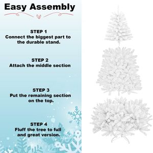 Alaskan Pine 7ft White Artificial Christmas Tree – Festive Decor