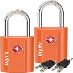 TSA Luggage Locks with Keys, [2 Pack] Diyife Security Suitcase Padlocks with Keys Heavy Duty Zinc Alloy TSA Lock Small Suitcase Locks with 4 Keys for Luggage Travel Suitcase Bag Case (Orange)