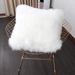 YIHAIC Faux Fur Cushion Covers,Fluffy Soft Pillow Cases,Plush Throw Pillow Cover For Sofa Bedroom Car holiday decorative, wedding, home decorative, office 45 x 45cm(White)