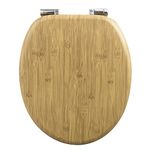 WOLTU Wooden Toilet Seat, Soft Close WC Seat with Strong Hinge Ideal for Standard Toilet