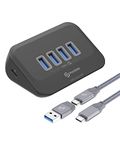 PHIXERO USB Port Hub 10Gbps, USB 3.1 Hub, High-Speed USB 3.2 Gen 2 Portable USB Splitter, USB Hub for Laptop, PC, iMac, MacBook, Playstation, Xbox (4*USB)