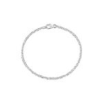 Amberta 925 Sterling Silver 2 mm Snow/Rock Chain Bracelet Size: 7 7.5 inch (7.5inch)