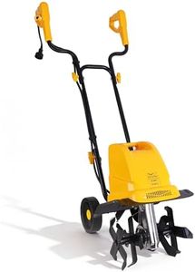 IncwBo Electric Tiller/Cultivator 4 Steel Tines, Garden Roto Tillers for Gardening, 15Amp 12 Inch Corded Rototiller with Adjustable Wheels