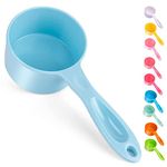 SUPERDESIGN 1 Cup Dog Food Scoop Cat Food Scoop Melamine Measuring Scoop for Dog Cat Bird and Rabbit, Food-Grade Pet Food Feeding Scoop Dishwasher Safe - Baby Blue