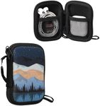 kwmobile Neoprene Case Compatible with in-Ear Headphones - Case with Zip - Starry Night Lake