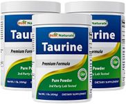 Best Naturals 100% Pure Taurine Powder free form - Taurine 1000mg per serving - 1 Lb (454 gm) (1 LB (Pack of 3))