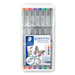Staedtler Coloured 0.3mm Pigment Liner Pens Set - Pack of 6