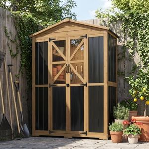 Extra Large Outdoor Storage Cabinet Weatherproof, Garden Shed with Shelves