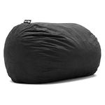 Big Joe XL Fuf Lenox Foam Filled Bean Bag Chair with Liner and Removable, Fabric, Black, Extra Large with Remvovable Cover