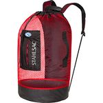 Stahlsac Panama Mesh Backpack: Convienent 103L size, ideal for dive gear, dry pockets, RED