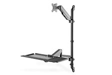 DIGITUS Monitor Mount & Keyboard Tray & PC Mount - Wall Mount- 1 Monitor - Up to 32 Inch - Black