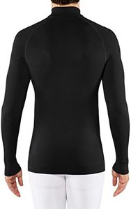 FALKE Mens Maximum Warm Zipped Longsleeved Base Layer Top, Thermal Underwear, Black (Black 3000), M, 1 Piece