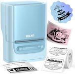 Nelko Label Maker Machine with Tape, PM220 Bluethooth Label Printer, 2 Inch Portable Thermal Printer for Small Business, Address, Logo, Clothing, Sticker Printer for Phones & PC, Cyan