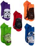 STAR WARS mens Star Wars 5 Pack No Show Socks, Multi, 10-13