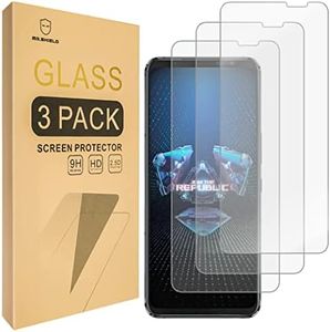 Mr.Shield Protector de Pantalla para Asus Rog Phone 5 / 5s / 5 Pro / 5s Pro / 5 Ultimate Cristal Vidrio Templado [3 Piezas] [9H Dureza] Anti-Arañazos