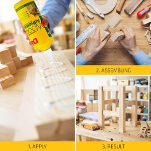 Everbuild D4 Premium Wood Adhesive, White – 1 Litre Strong Bond