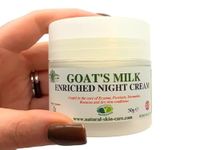 Goats Milk Enriched Night Cream 50g by Elegance Natural Skin Care for Sensitive Skin Rosacea Dermatitis Psoriasis Eczema Dry Skin Multi Award Winning.