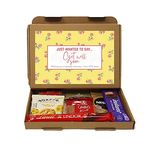 Get well soon Hug in a box, Letterbox gift Afternoon tea, hamper gift, thank you gift, Cheer up, Pick me up, gift for friend, thinking of you - Yellow Hot Drinks Box