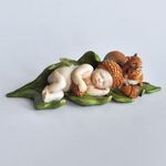 Top Collection Miniature Fairy Garden and Terrarium Sleeping Acorn Fairy Baby with Squirrel Statue