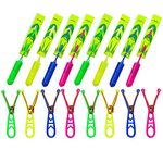 Rocket Slingshot,24 Pcs Flying Copters with LED Lights,12 Pcs Arrow Helicopters +12 Pcs Launchers,Slingshot Copters Amazing Arrow Helicopter Glow Supplies for Kids（24 Pieces）