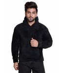 URBAN WARMS Presents Mens Full Sleeves woolen hoodies with warm Fabric trendy wear hoodie Black-M