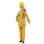 Barbie Careers Doll & Playset, Firefighter Playset with Blonde Fashion Doll, 1 Puppy Figure, Furniture & Accessories