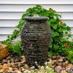 Aquascape 24 inch H (61 cm) Stacked Slate Urn Outdoor Fountain, Bronze