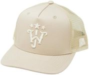 Whiskey Jam Nashville 5-Panel Adjustable Snapback WJ Classic Trucker Hat (US, Alpha, One Size, Stone)