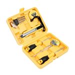 Spartan 11 In 1 Hand Tool Box | Screwdrivers, Tape, Tester, Measuring Tape, Cutter, Allen Key Set | Household & Home Hand Tool For Professional & Electrical Use With Storage Case (Pack Of 1, Yellow)