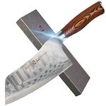 TUO Cutlery Cleaver Knife - Japanese AUS-10 Damascus Steel - Chinese Chef's Knife for Meat and Vegetable with Ergonomic Pakkawood Handle - 7" - Fiery Phoenix Series