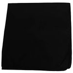 Solid 100% Cotton Unisex Bandana - 12 Pack, Black, 22 in