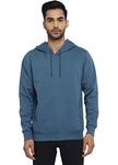 Alan Jones Clothing Men's Poly Cotton Regular Fit Hooded Sweatshirt (Ss19-Rnhd11-Pblue-M_Persian Blue_M)