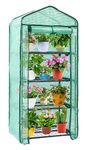 Mini Greenhouse, Ohuhu Small Plant Greenhouses, 4 Tier Rack Stands Portable Garden Green House for Outdoor & Indoor Germination Seeding, Tropical Plants in Winter, 2.5x1.6x5.2 FT