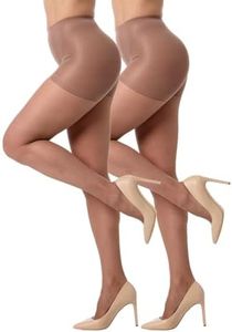 Silkies Women's Control Top Pantyhose with Run Resistant, Light Support Legs (2 Pair Pack) - X-Large Suntan