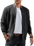 COOFANDY Men'S Soft Jackets Full Zip Waffle Knit Zip Up Jacket Stylish Varsity Jacket