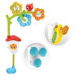 Yookidoo Baby Bath Mobile - Spinning Flowers and Swiveling Fountain for Newborn and Toddler Bath Time Sensory Development (Tub Not Included) - Attaches to Any Size Tub Wall - 0-2 yrs.