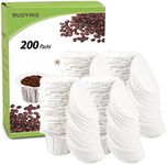 RUOYING K cup Coffee Paper Filters with Lid, work with Reusable K Cup Filters, Disposable K Cup Filters, Compatible with Single Serve K Cup Pods Coffee Maker (200, With Lid)