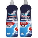 Finish Dishwasher Rinse & Shine Aid, Fresh, 1.6L (800ml x 2 pck), Ultimate Clean & Diamond Shine, Glass Protection, Spot Prevention, Better Drying vs Finish Detergent Alone
