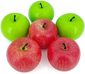 6 Pcs Artificial Apples, Fake Red Apples Lifelike Faux Green Apples Simulation Fake Fruits for Decoration, Photography Props Fruits