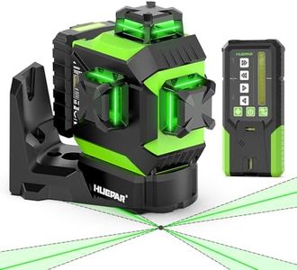 Huepar 2026 Upgraded 3D Laser Level Self Leveling with Receiver, Auto Alignment Base＆Remote Control, ±1/13" Precision 12 Lines, 165ft/50 m 3x360° Outdoor Lazer Leveler Tool with Pulse Mode, 703CG-TR
