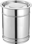 Generic Kanshita'S Rasoiware Stainless Steel Atta Drum/ Water Pawali (10 Kg), 10 Kilogram - 10 L