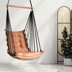 Curio Centre Cotton Swinging Hammock Hanging Swing Chair/Hammock Swing for Adults & Kids/Swing for Indoor Outdoor, Garden & Patio/Durable Portable Jhula/Swing for Home - Copper