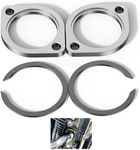 Exhaust Flange Kit For Harley Davidson 1984-2023 Touring, Dyna, Softail, Sportster, Evolution Big Twin, Evolution, and Twin Cam Models, Heavy Duty, No Rust by VANJOY (metallic)