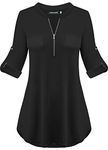 Odosalii Tunic Tops for Women UK, Long Sleeve Tops Women Black T Shirt, Plus Size Tops Casual Elegant Tunic Loose Fashion Shirts