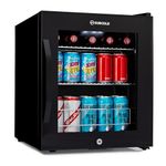 Subcold Ace50 LED Touch Control Beer Fridge With Glass Door | Premium Drinks & Wine Mini Fridge | Black Alu Handle, Quiet & Lockable | 62 Cans | Ideal for Bedrooms and Table Top