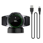 fyoung updated charger 42 mm 46 mm, charging dock cradle for samsung galaxy smartwatch 2018 sm-r800 sm-r810 sm-r815 with a charging cable- Black